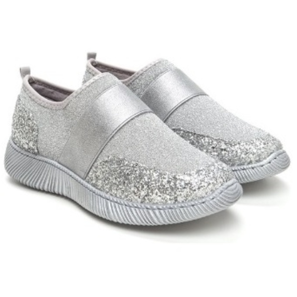 Helium Silver Fabric Sneakers Brand New